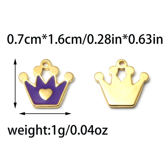 304 Stainless steel the queen series heels crown Wine Glass enamel charms DIY jewelry accessory