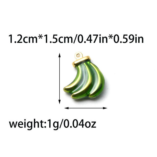 304 stainless steel oil drop fruit pendant diy color all-match cherry peach pineapple banana strawberry persimmon accessories