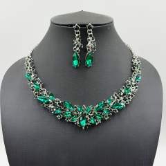 European American necklace earrings two-piece flower bride retro high-end design suit