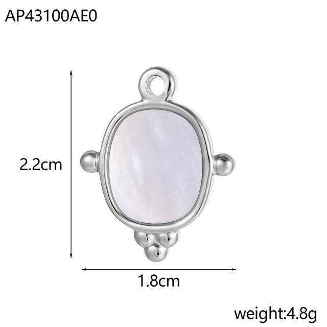 Mother shell series stainless steel charm diy jewelry accessory