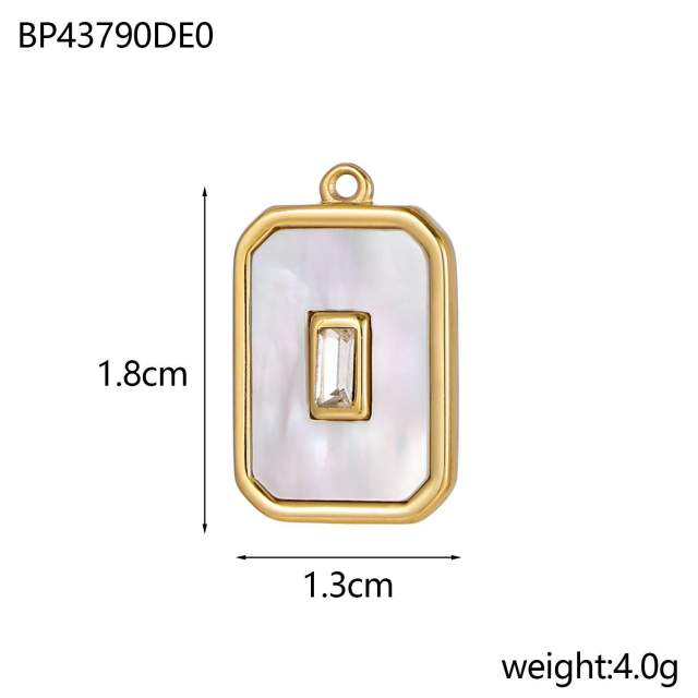 Mother shell series stainless steel charm diy jewelry accessory