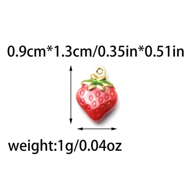 304 stainless steel oil drop fruit pendant diy color all-match cherry peach pineapple banana strawberry persimmon accessories