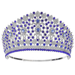 Bride Crown Hair Jewelry Laurel Baroque Queen Beauty Show Crown High-end Full Crown Zircon Crown