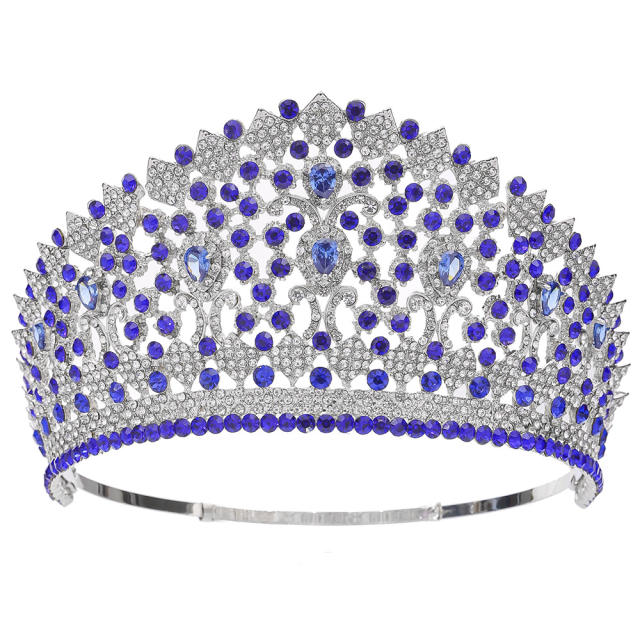 Bride Crown Hair Jewelry Laurel Baroque Queen Beauty Show Crown High-end Full Crown Zircon Crown