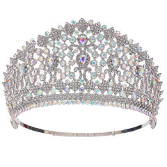 Bride Crown Hair Jewelry Laurel Baroque Queen Beauty Show Crown High-end Full Crown Zircon Crown