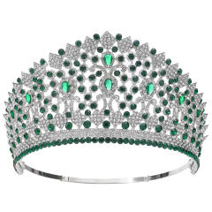 Bride Crown Hair Jewelry Laurel Baroque Queen Beauty Show Crown High-end Full Crown Zircon Crown