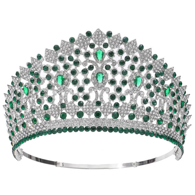 Bride Crown Hair Jewelry Laurel Baroque Queen Beauty Show Crown High-end Full Crown Zircon Crown