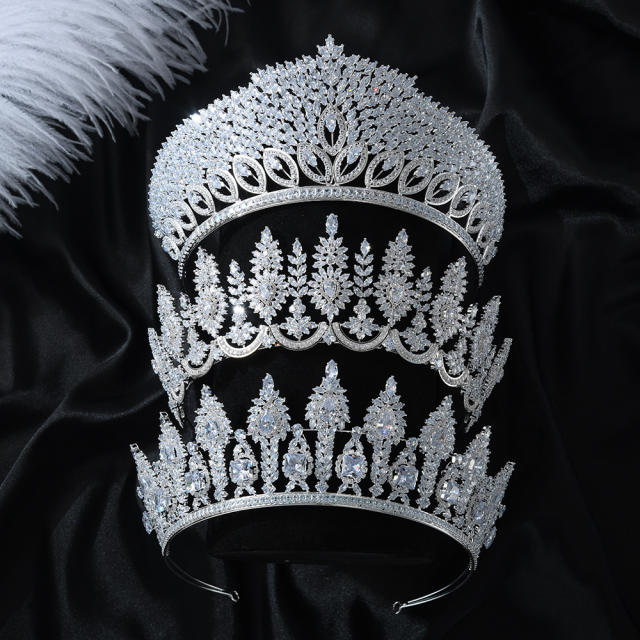 Bridal hairband luxury zircon full diamond temperament hair accessories wedding headband crown