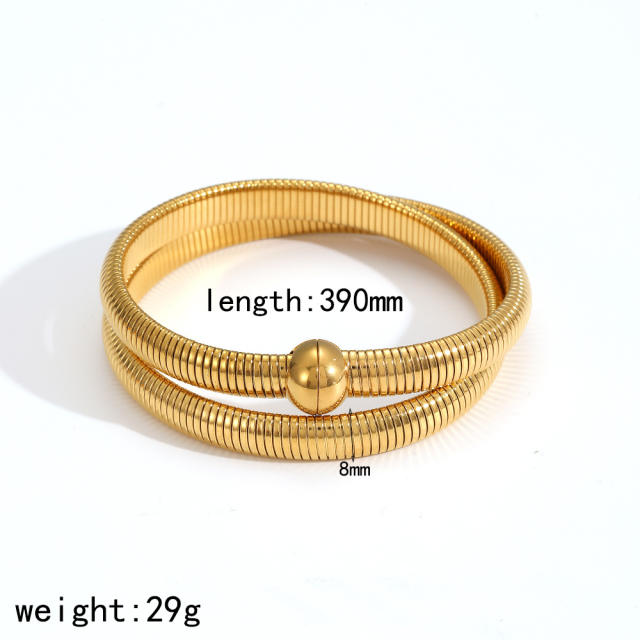 Magnetic buckle stainless steel  bangle necklace