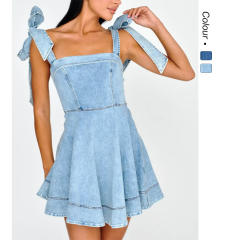 2025 Summer New Temperament Commuter Fashion Sling Denim Women's dress