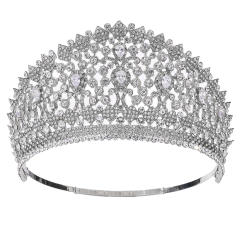 Bride Crown Hair Jewelry Laurel Baroque Queen Beauty Show Crown High-end Full Crown Zircon Crown