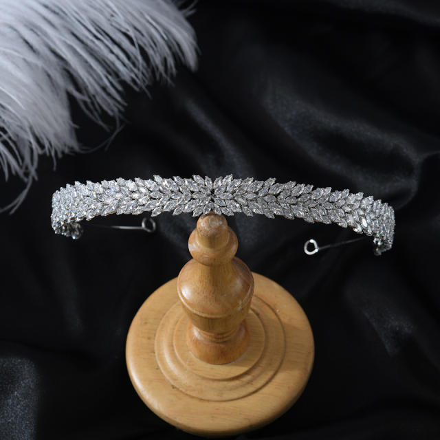 Bridal hairband luxury zircon full diamond temperament hair accessories wedding headband crown