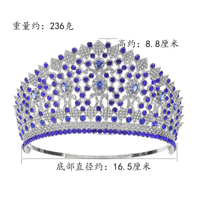 Bride Crown Hair Jewelry Laurel Baroque Queen Beauty Show Crown High-end Full Crown Zircon Crown