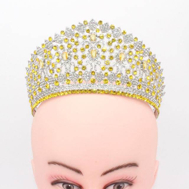 Bride Crown Hair Jewelry Laurel Baroque Queen Beauty Show Crown High-end Full Crown Zircon Crown