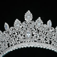 Luxury silver color cubic zircon inlaid wedding crown