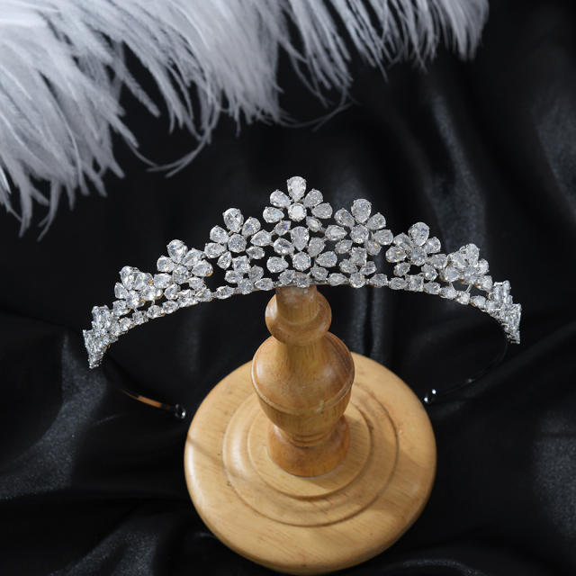 Bridal hairband luxury zircon full diamond temperament hair accessories wedding headband crown