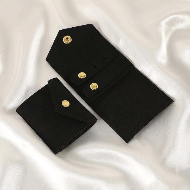 Creative Microfiber Jewelry Roll Portable Folding Earrings Necklace Ring Jewelry Mini Storage Bag