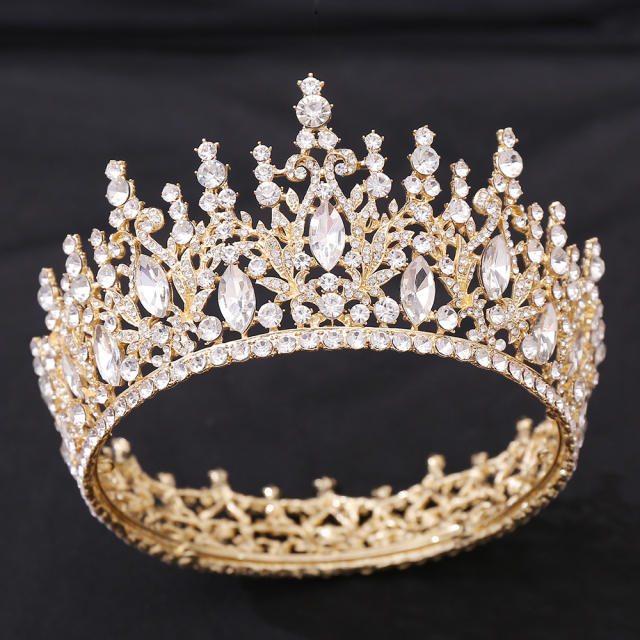 Bridal Headwear Crystal Crown Alloy Rhinestone Birthday Wedding Round Crown