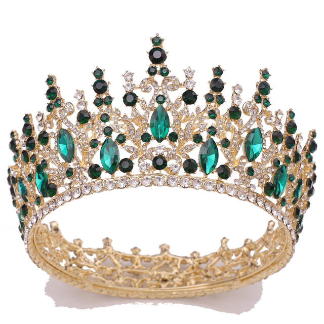 Bridal Headwear Crystal Crown Alloy Rhinestone Birthday Wedding Round Crown