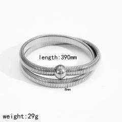 Magnetic buckle stainless steel  bangle necklace
