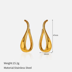 18JG Geomtric shape stainless steel earrings studs earrings