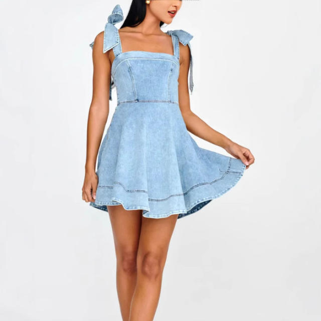 2025 Summer New Temperament Commuter Fashion Sling Denim Women's dress