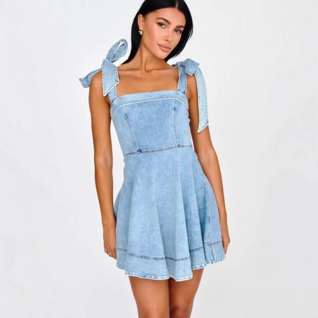 2025 Summer New Temperament Commuter Fashion Sling Denim Women's dress