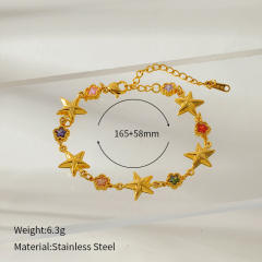 New Fashion Flower Love Multi-pendant charm bracelet stainless steel bracelet