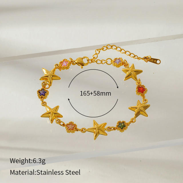 New Fashion Flower Love Multi-pendant charm bracelet stainless steel bracelet