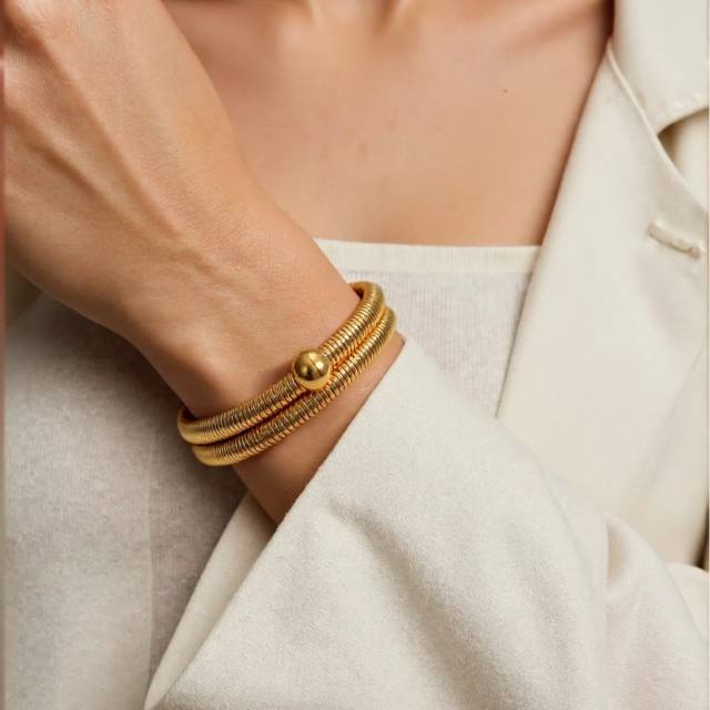 Magnetic buckle stainless steel  bangle necklace