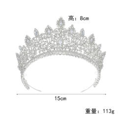 Luxury silver color cubic zircon inlaid wedding crown