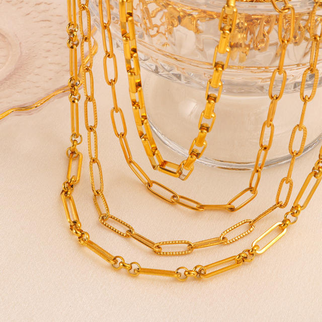 Simple stainless steel chain necklace DIY jewelry chain