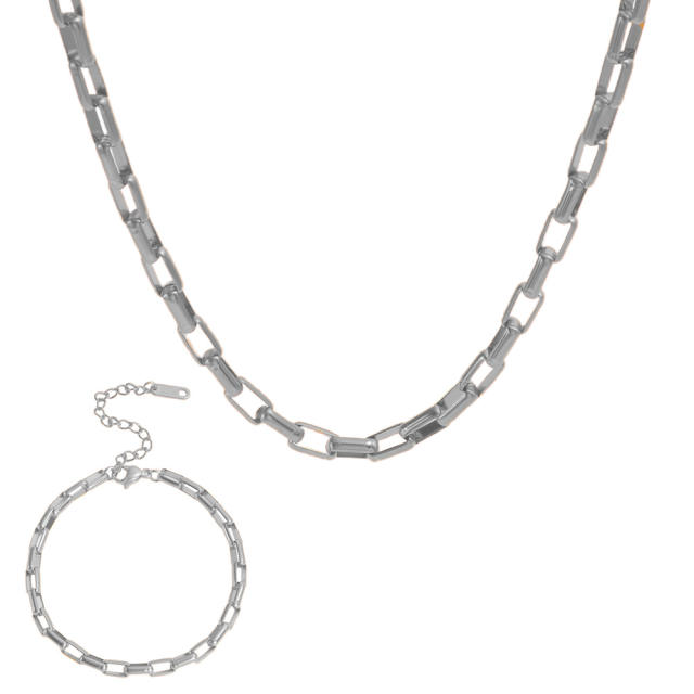 Simple stainless steel chain necklace DIY jewelry chain