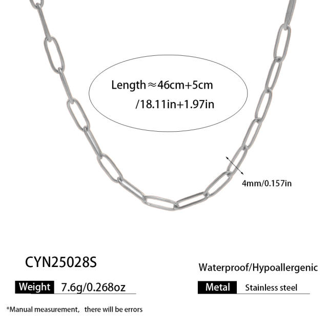 Simple stainless steel chain necklace DIY jewelry chain