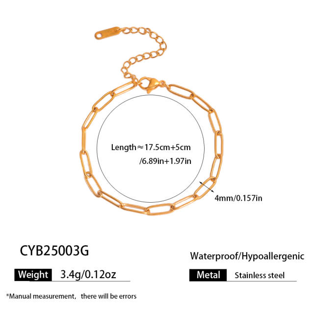 Simple stainless steel chain necklace DIY jewelry chain