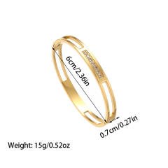 Elegant rhinestone setting color enamel stainless steel bangle