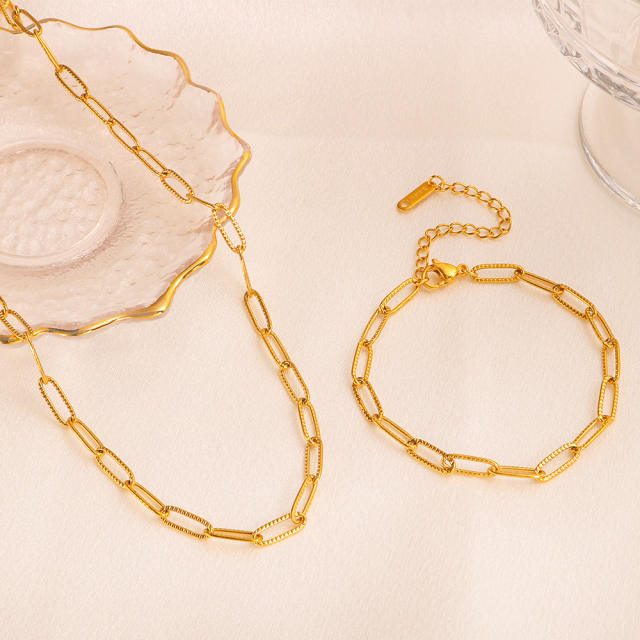 Simple stainless steel chain necklace DIY jewelry chain