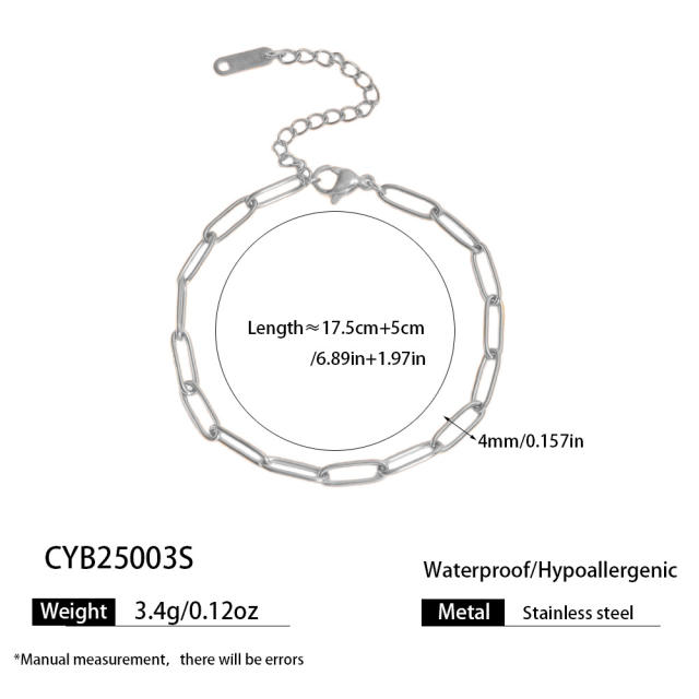 Simple stainless steel chain necklace DIY jewelry chain