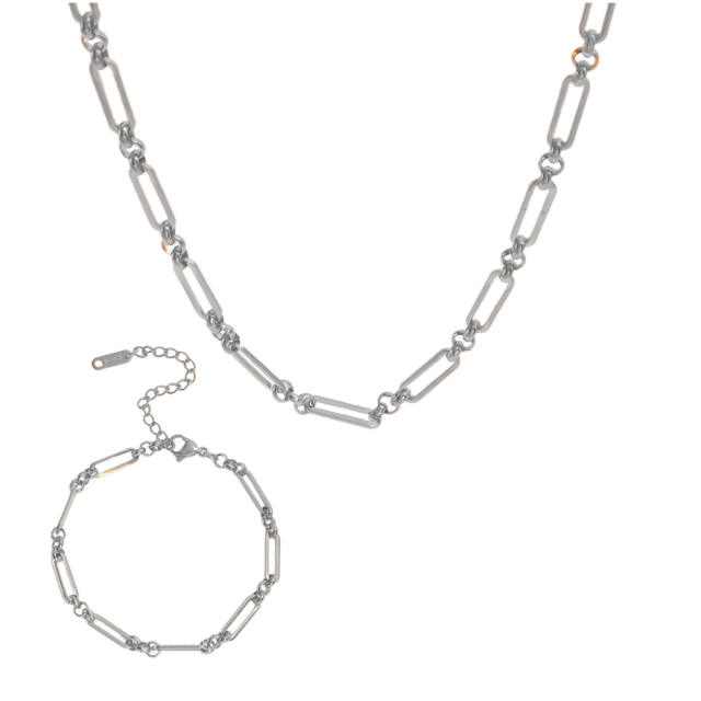 Simple stainless steel chain necklace DIY jewelry chain