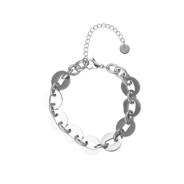 18KG geometric oval chain stainless steel bracelet