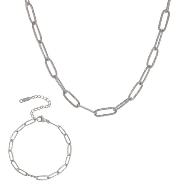Simple stainless steel chain necklace DIY jewelry chain