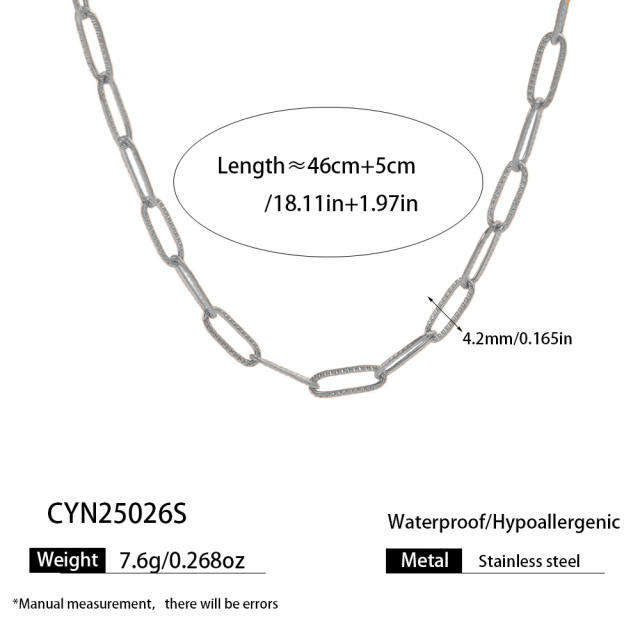 Simple stainless steel chain necklace DIY jewelry chain