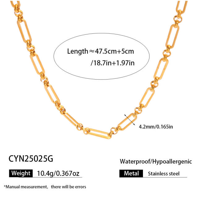 Simple stainless steel chain necklace DIY jewelry chain
