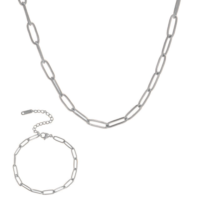Simple stainless steel chain necklace DIY jewelry chain