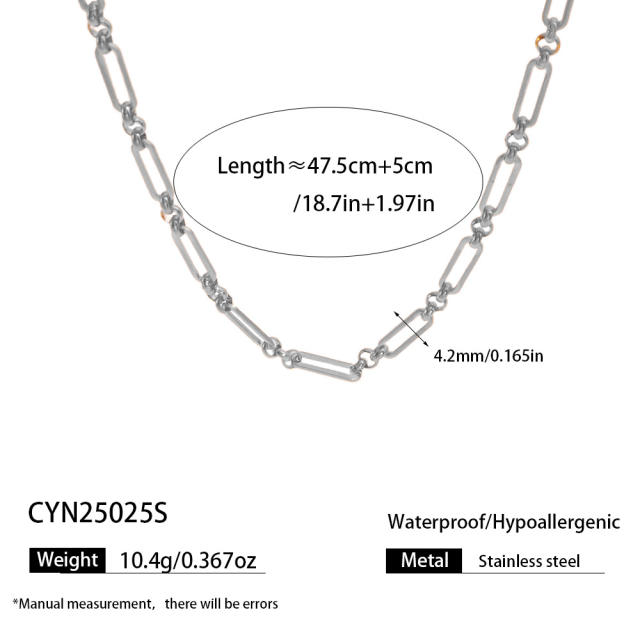 Simple stainless steel chain necklace DIY jewelry chain