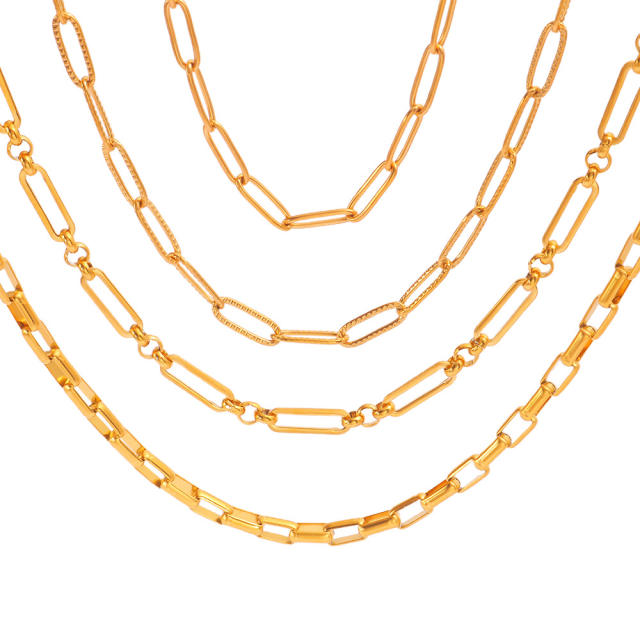 Simple stainless steel chain necklace DIY jewelry chain