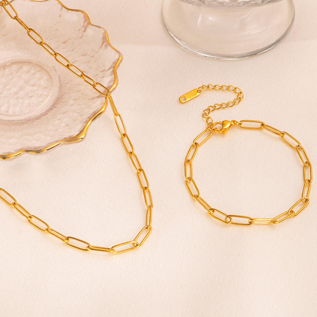 Simple stainless steel chain necklace DIY jewelry chain