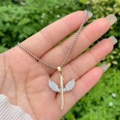 Mix color diamond clover star pendant necklace for men