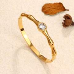 18KG Single cubic zircon bamboo bangle stainless steel bangle
