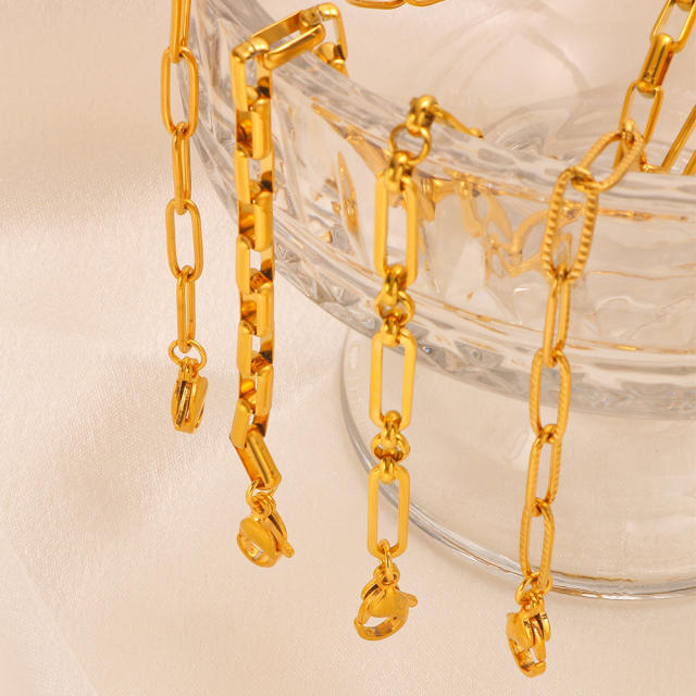 Simple stainless steel chain necklace DIY jewelry chain